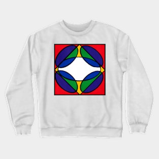 Overlapping Colors Geometric Abstract Acrylic Painting V Crewneck Sweatshirt